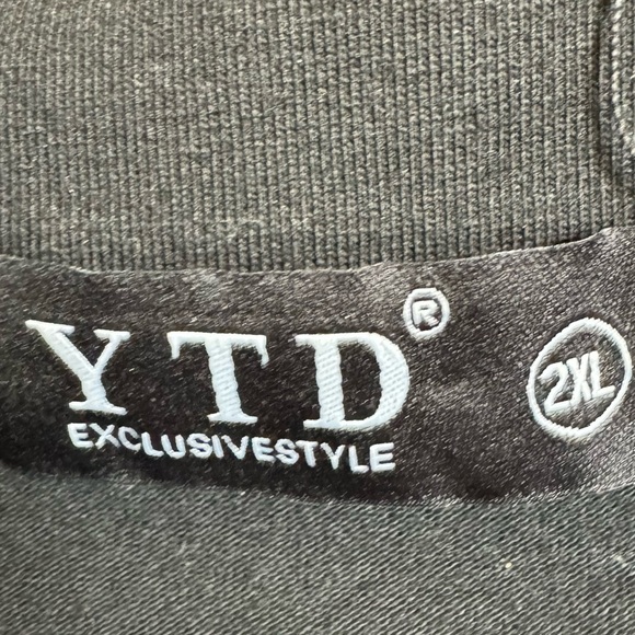 YTD Stand Collar Zipper Short Sleeve Shirt - Picture 6 of 7